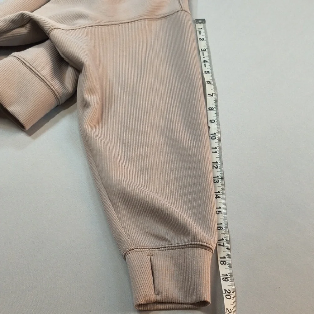 Danskin Skuba Rib Relaxed Long Sleeve Taupe Sweatshirt , Size L